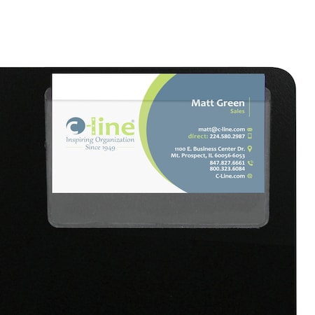 C-Line Products SelfAdhesive Business Card Holder, Top Load, 2 x 3 12, 10PK Set of 5 PK, 50PK 70257-BX